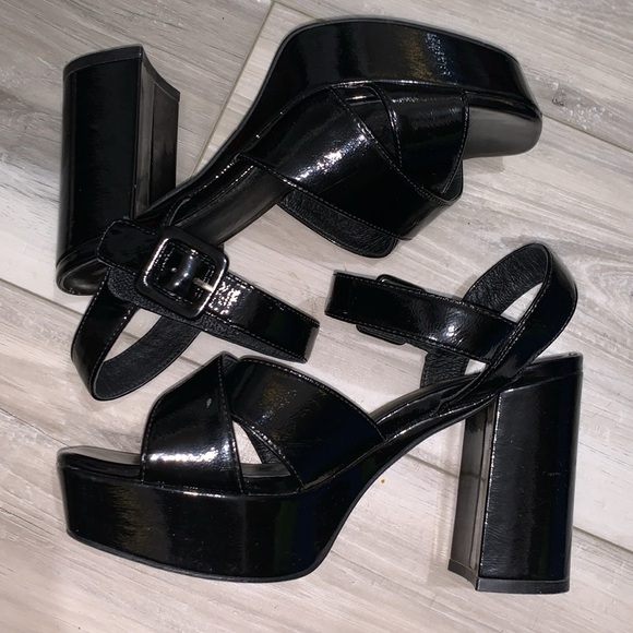3️⃣ LIKE NEW! Jeffrey Campbell Amma platform slingback sandal sz 6 black - Picture 5 of 7